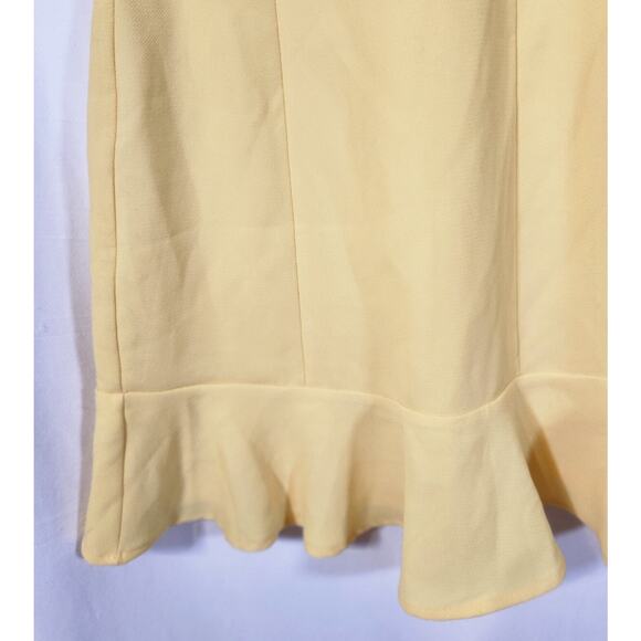 BCBGeneration NWOT $118 Size 2 Butter Yellow Ruffle Sleeve & Hem Mini Dress - Picture 5 of 11